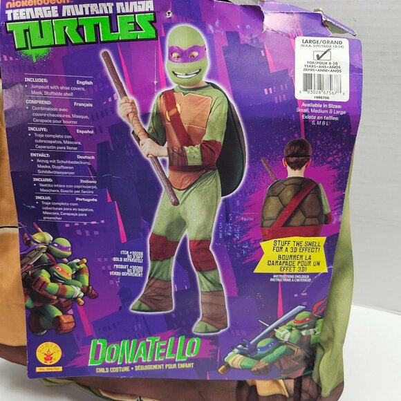 New Child Teenage Mutant Ninja Turtle Costume Boy Girl L 12-14 Rubies DONATELLO - Picture 1 of 15